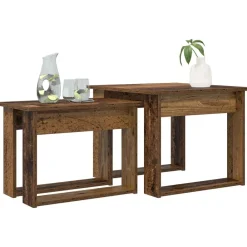 Tafels*vidaXL Koffietafel Set 2 pcs Oudhout Bewerkt hout Oud hout