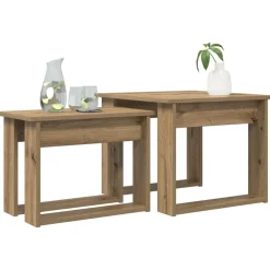 Tafels*vidaXL Koffietafel Set 2 pcs Artisan Eiken Bewerkt hout artisanaal eikenkleurig