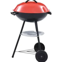 Keuken & Eetkamer*vidaXL Kogelbarbecue houtskool met wieltjes XXL 44 cm