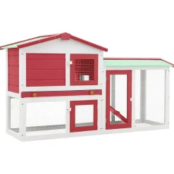 Konijnenhok voor buiten groot 145x45x84 cm hout>vidaXL Outlet