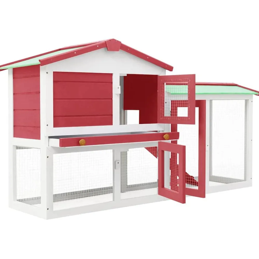 Konijnenhok voor buiten groot 145x45x84 cm hout>vidaXL Outlet