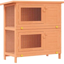 Konijnenhok voor buiten met 4 deuren hout>vidaXL Best