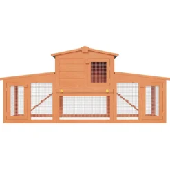 Konijnenhok voor buiten met daken groot hout><noscript><img width=