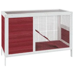 Huisdierbenodigdheden*vidaXL Konijnenhok 103x44x69,5 cm massief grenenhout kleurig Mokka