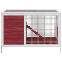 Huisdierbenodigdheden*vidaXL Konijnenhok 103x44x69,5 cm massief grenenhout kleurig Mokka