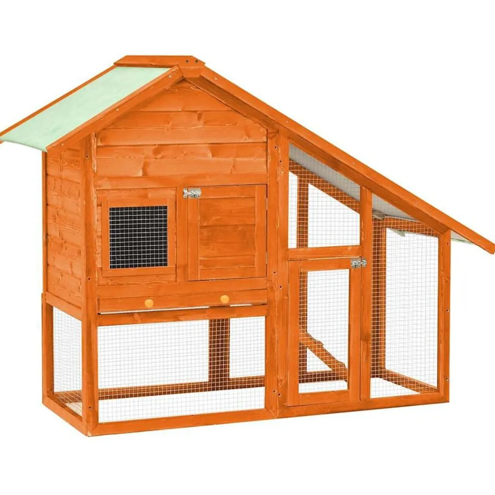 Huisdierbenodigdheden*vidaXL Konijnenhok 140x63x120 cm massief vurenhout Bruin