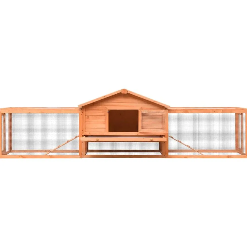 Huisdierbenodigdheden*vidaXL Konijnenhok 310x70x87 cm massief grenen- en vurenhout Bruin