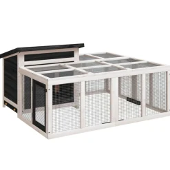 Konijnenhok 144x123x67,5 cm massief grenenhout>vidaXL Best