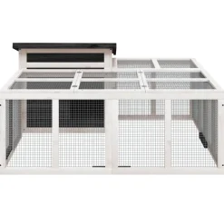 Konijnenhok 144x123x67,5 cm massief grenenhout><noscript><img width=