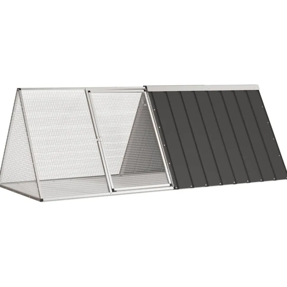 Konijnenhok 201,5x80,5x71 cm gegalvaniseerd staal>vidaXL Clearance