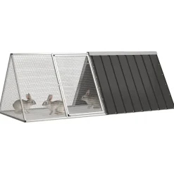 Konijnenhok 201,5x80,5x71 cm gegalvaniseerd staal>vidaXL Clearance