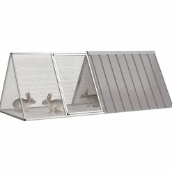 Konijnenhok 201,5x80,5x71 cm gegalvaniseerd staal>vidaXL Online