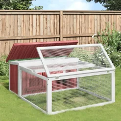 Huisdierbenodigdheden*vidaXL Konijnenhok 117,5x97x47,5 cm massief grenenhout kleurig Mokka