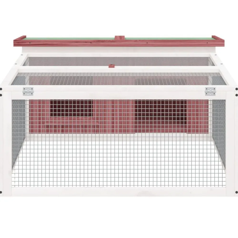 Huisdierbenodigdheden*vidaXL Konijnenhok 117,5x97x47,5 cm massief grenenhout kleurig Mokka