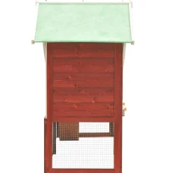 Huisdierbenodigdheden*vidaXL Konijnenhok 140x63x120 cm massief vurenhout Rood en wit