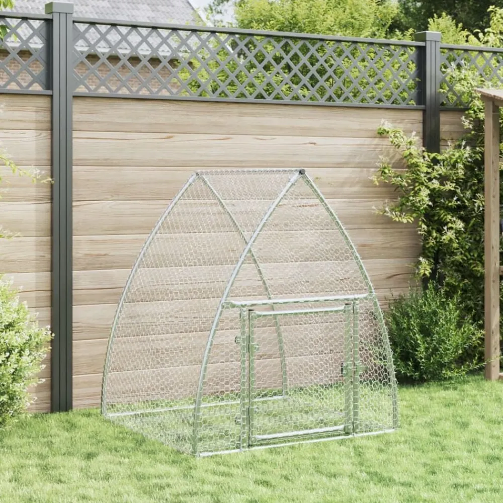 Konijnenhok 105x100x120 cm gegalvaniseerd staal zilverkleurig>vidaXL Clearance