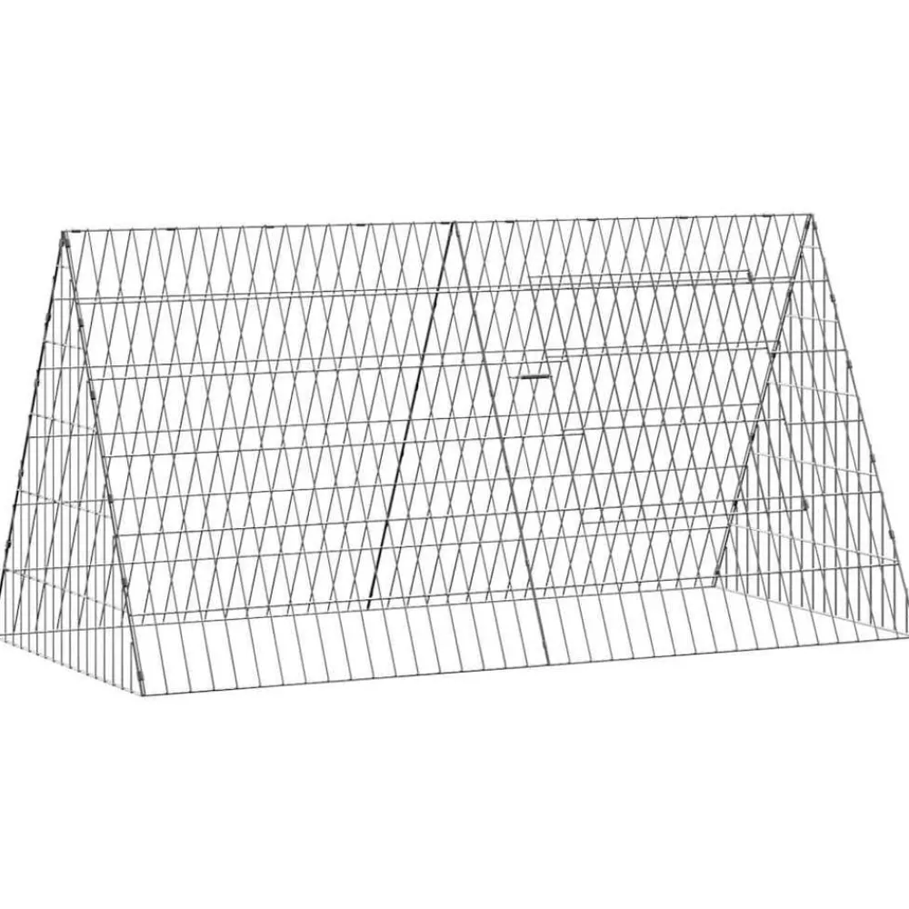 Huisdierbenodigdheden*vidaXL Konijnenkooi Zilver 650 x 55 x 55 cm Gegalvaniseerd staal