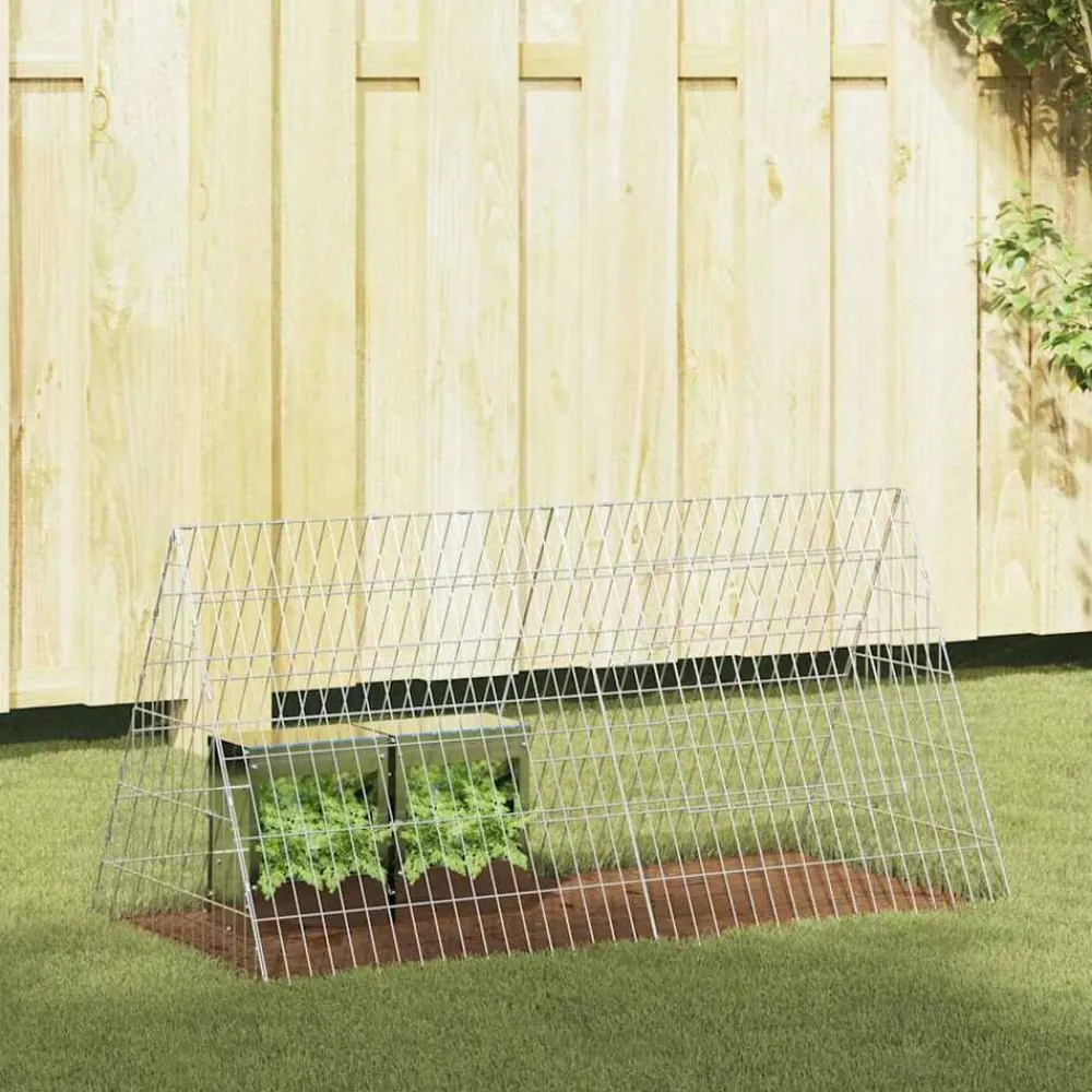 Huisdierbenodigdheden*vidaXL Konijnenkooi Zilver 650 x 55 x 55 cm Gegalvaniseerd staal