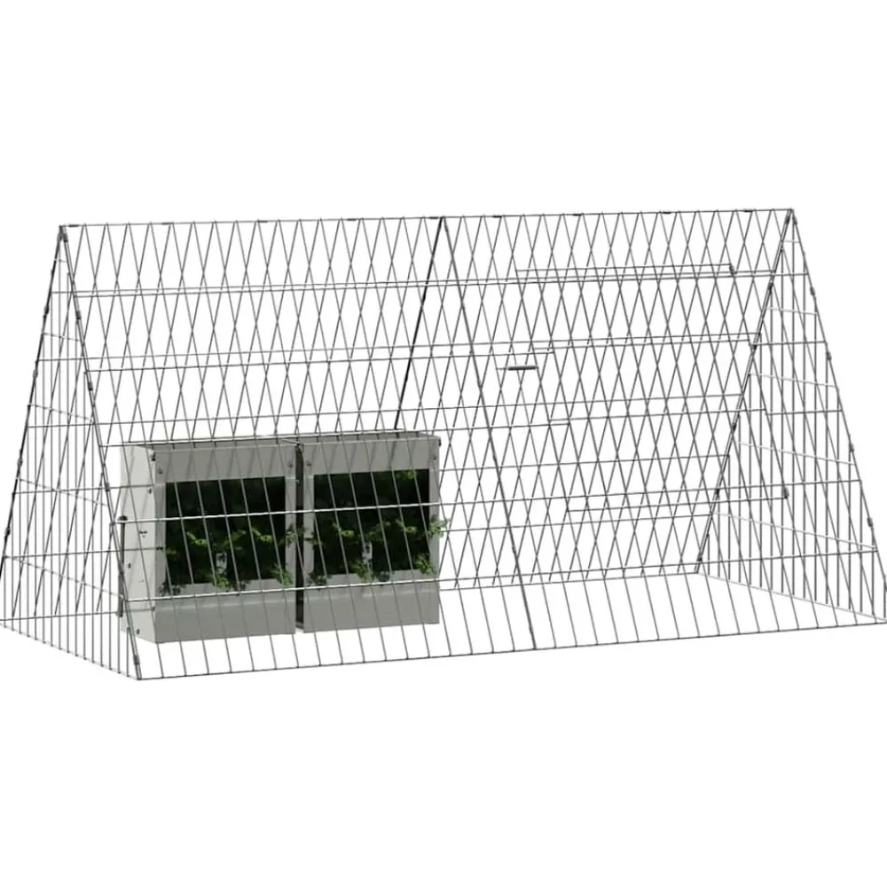Huisdierbenodigdheden*vidaXL Konijnenkooi Zilver 650 x 55 x 55 cm Gegalvaniseerd staal