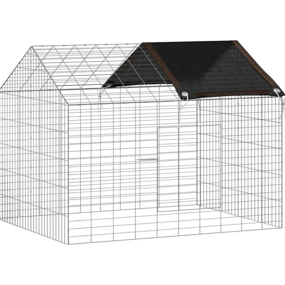 Konijnenkooi Zilver 400 x 78 x 78 cm Gegalvaniseerd staal>vidaXL Outlet