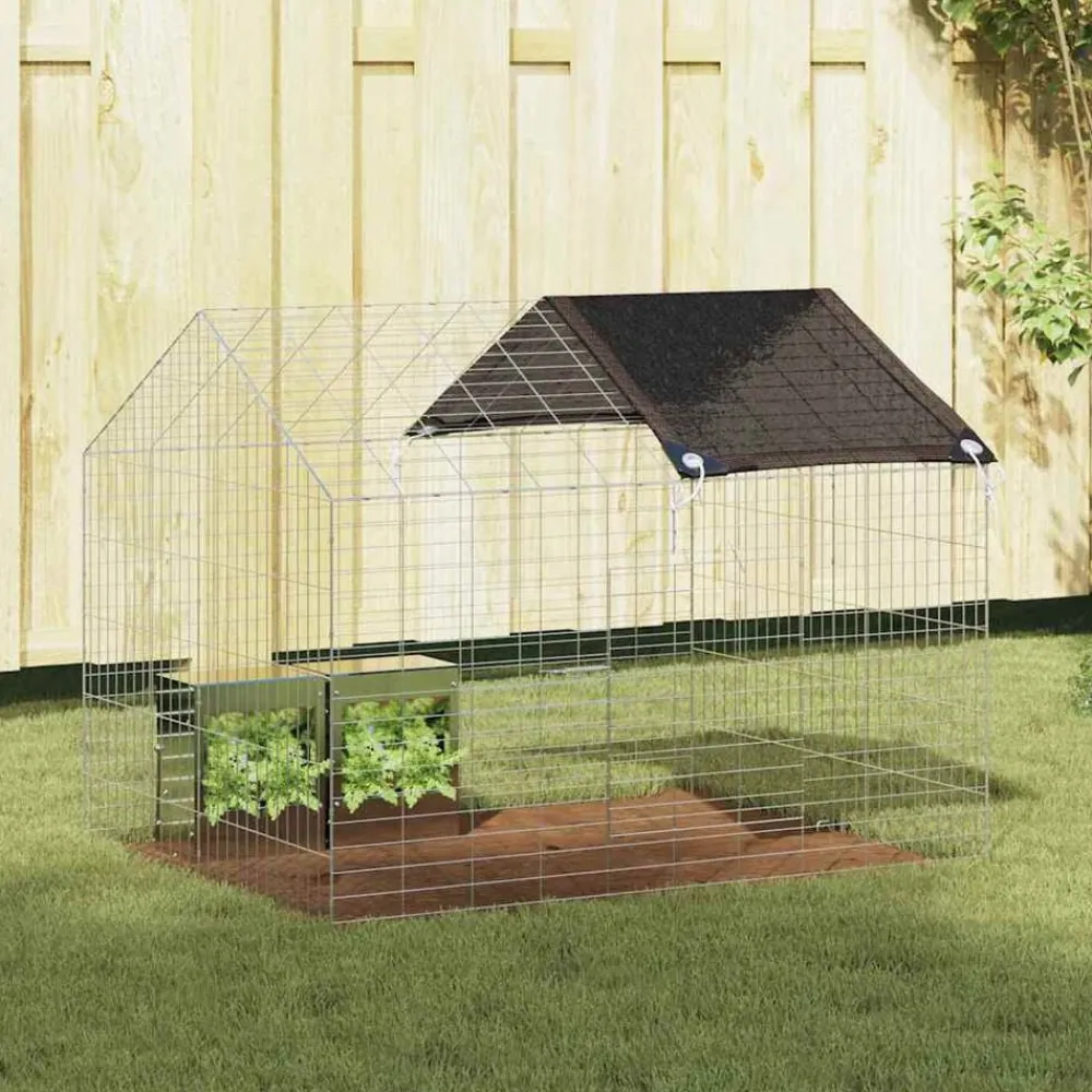 Konijnenkooi Zilver 400 x 78 x 78 cm Gegalvaniseerd staal>vidaXL Outlet