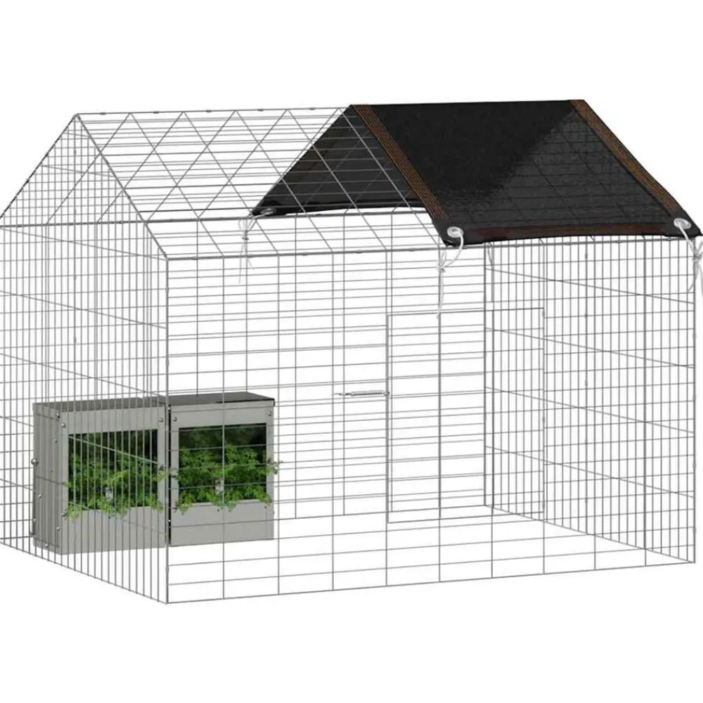 Konijnenkooi Zilver 400 x 78 x 78 cm Gegalvaniseerd staal>vidaXL Outlet