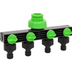 Kraanadapter 4-wegs 19,5x6x11 cm ABS & PP groen en zwart>vidaXL