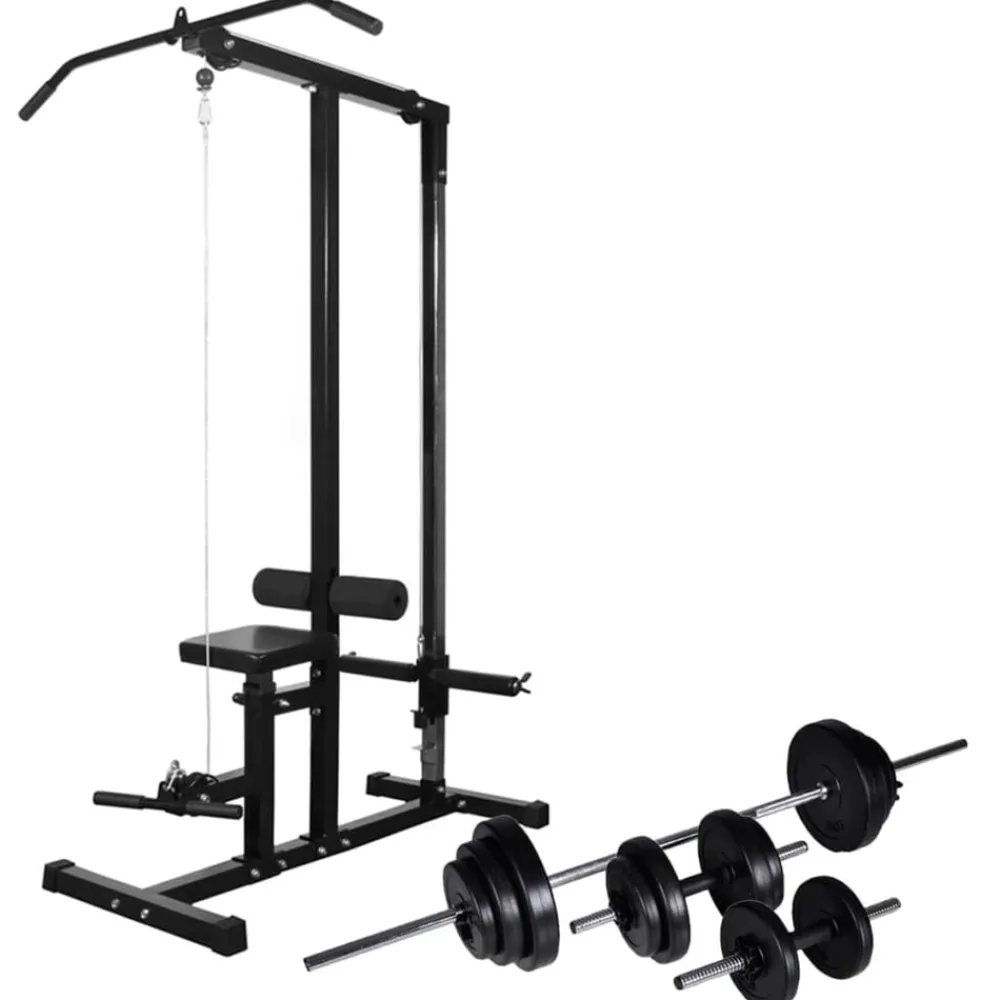 Fitness*vidaXL Krachttoren met halterset 30,5 kg