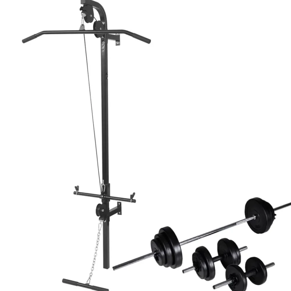 Krachttoren voor aan de wand met halterset 30,5 kg>vidaXL Discount