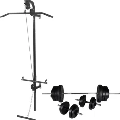 Krachttoren voor aan de wand met halterset 60,5 kg>vidaXL Clearance