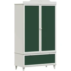Kasten & Opbergmeubelen*vidaXL Krijtbord Kast met lade ROROS 90 x 45 x 165 cm Bewerkt hout Wit