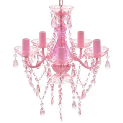 Kristallen licht met 5 gloeilampen rosa>vidaXL Discount