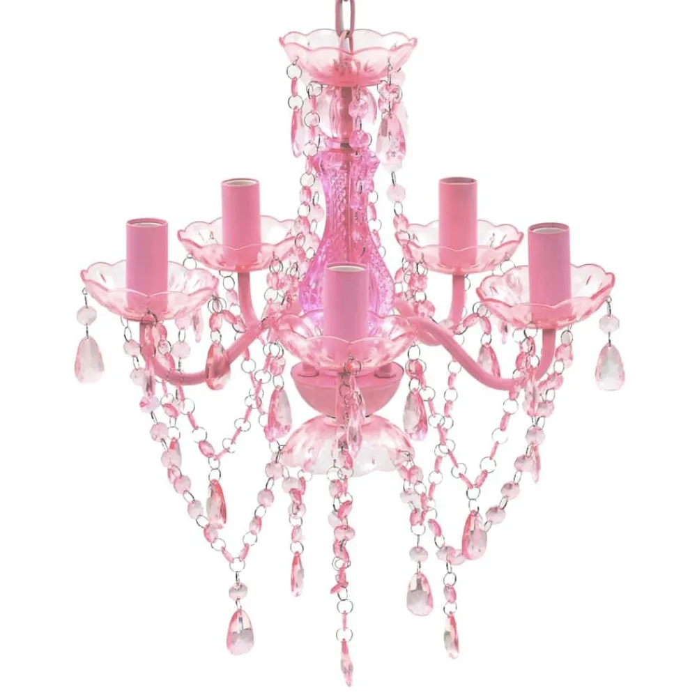 Kristallen licht met 5 gloeilampen rosa>vidaXL Discount
