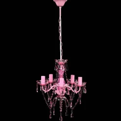 Kristallen licht met 5 gloeilampen rosa>vidaXL Discount