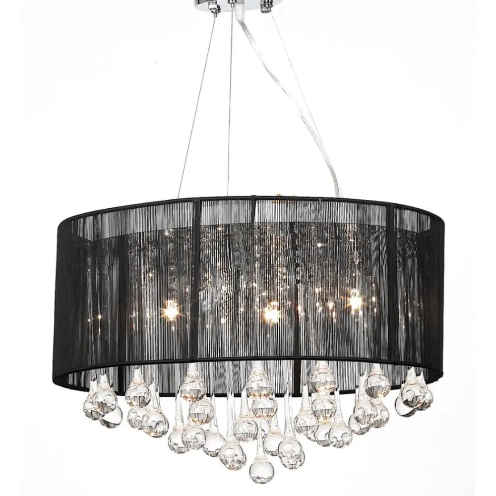 Verlichting*vidaXL Kroonlucht met 85 kristallen Zwart