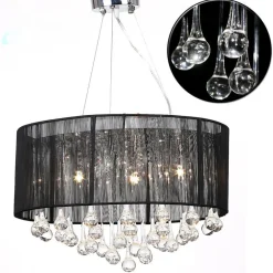 Verlichting*vidaXL Kroonlucht met 85 kristallen Zwart