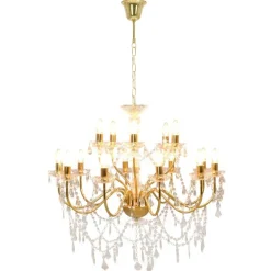 Verlichting*vidaXL Kroonluchter 2-laags 15xE14 kleurig Goud