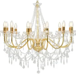 Kroonluchter met kralen 12xE14 kleurig>vidaXL Outlet