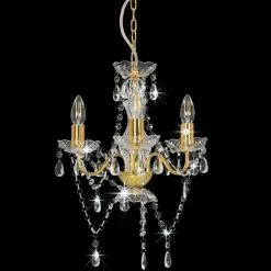 Kroonluchter met kralen rond 3xE14 kleurig><noscript><img width=