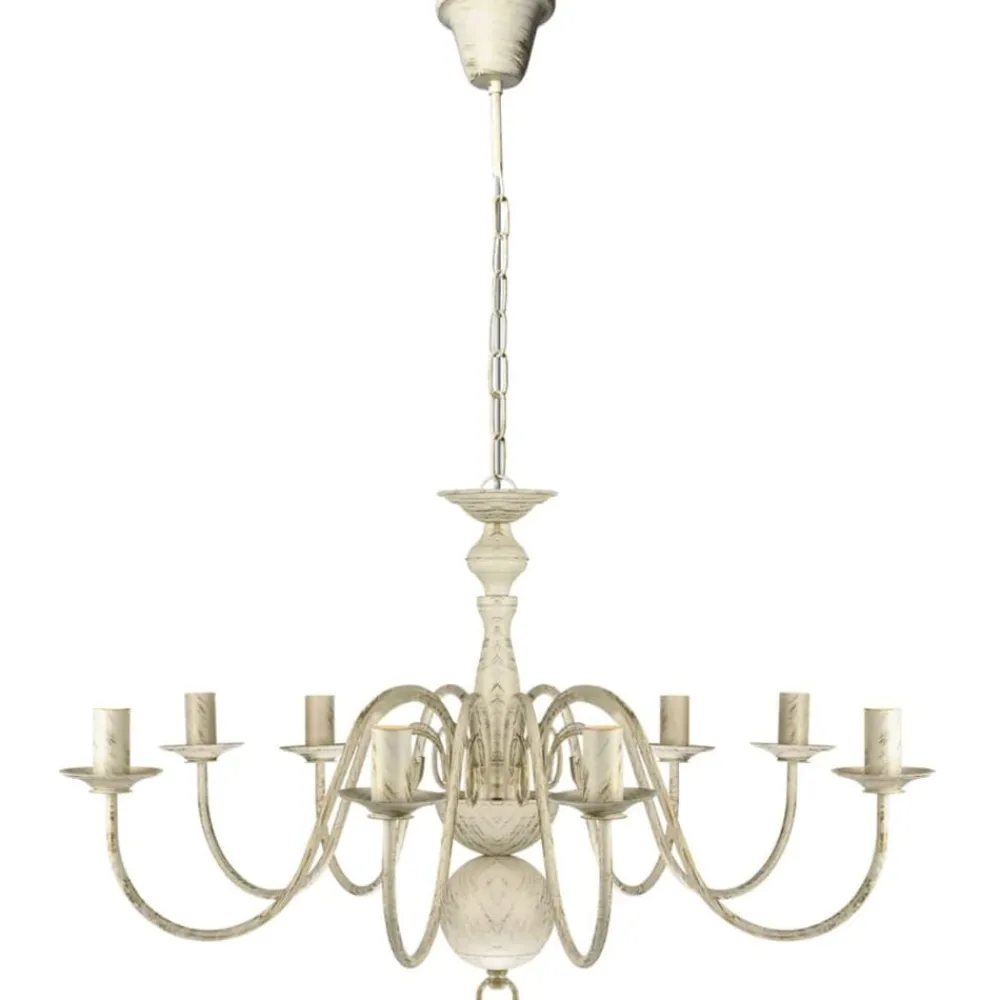 Verlichting*vidaXL Kroonluchter metaal 8 x E14 lampen Wit