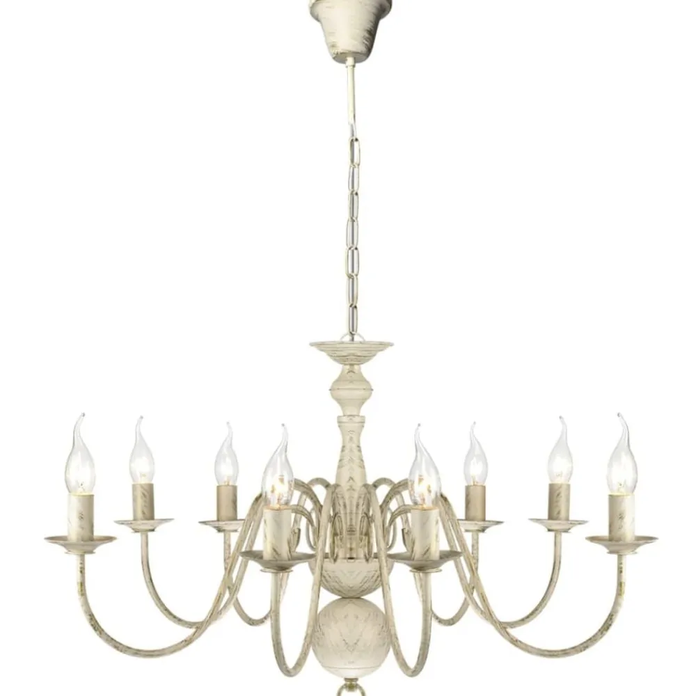 Verlichting*vidaXL Kroonluchter metaal 8 x E14 lampen Wit