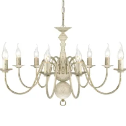 Verlichting*vidaXL Kroonluchter metaal 8 x E14 lampen Wit