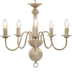 Verlichting*vidaXL Kroonluchter 5xE14 antiek Wit