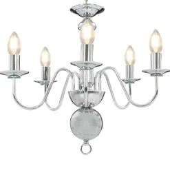 Verlichting*vidaXL Kroonluchter 5xE14 kleurig Zilver