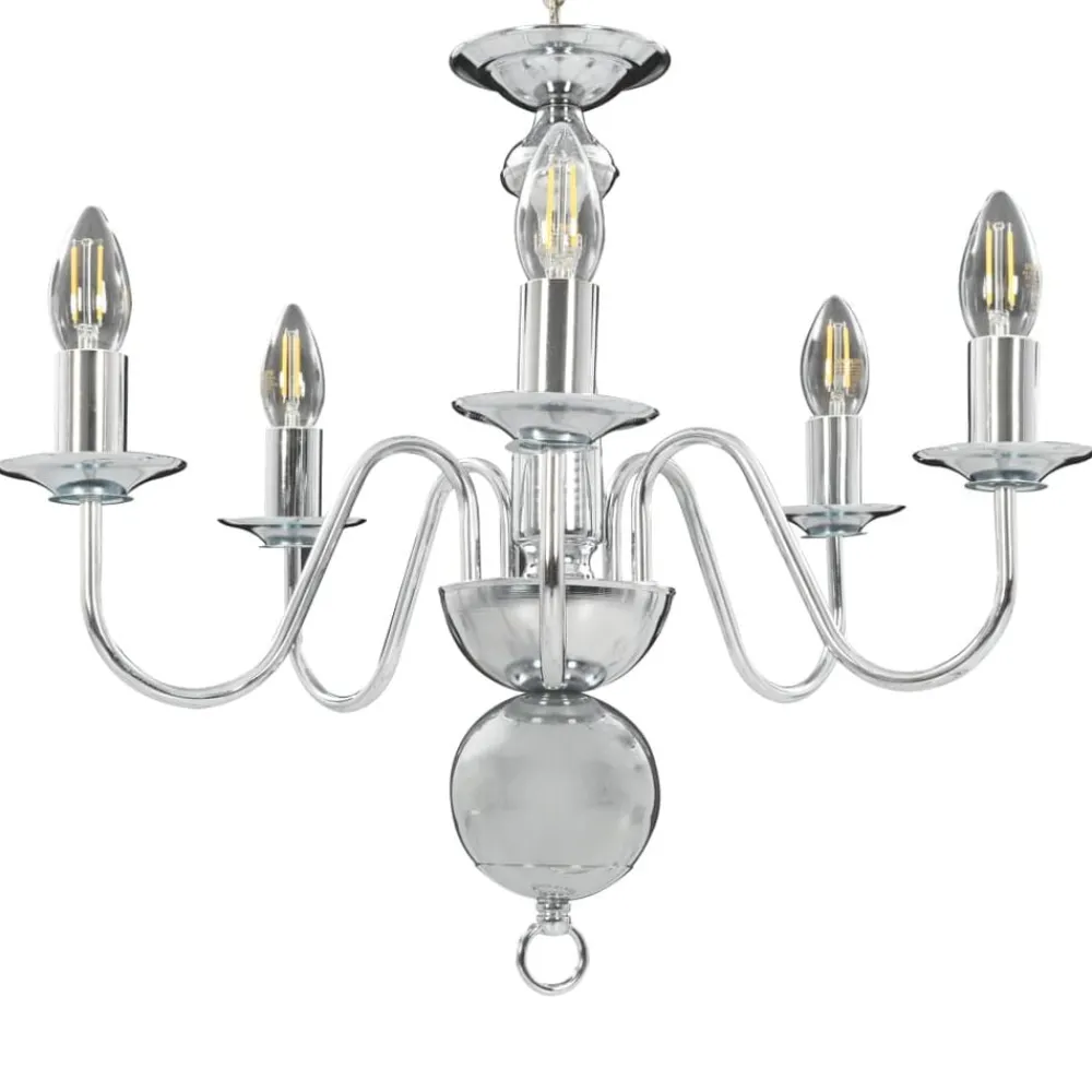 Verlichting*vidaXL Kroonluchter 5xE14 kleurig Zilver