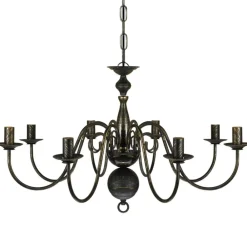 Kroonluchter metaal 8 x E14 lampen><noscript><img width=