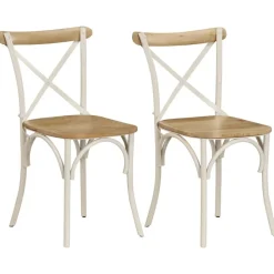 Stoelen*vidaXL Kruisstoelen 2 st massief mangohout wit