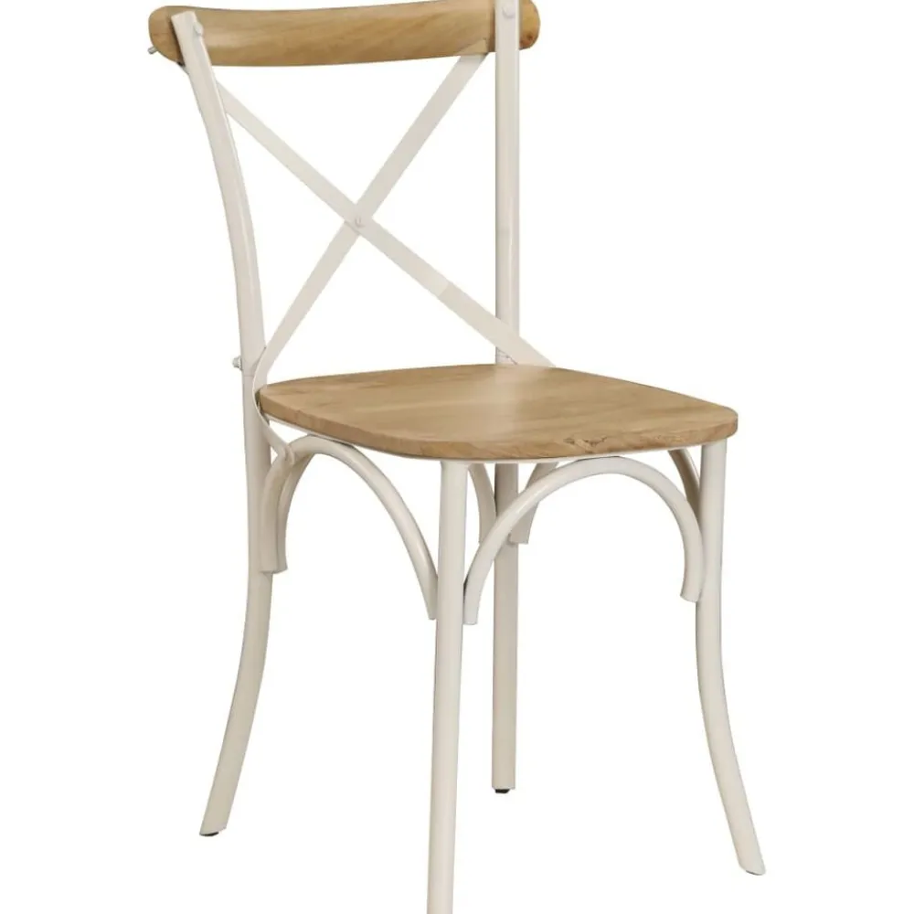 Stoelen*vidaXL Kruisstoelen 2 st massief mangohout wit