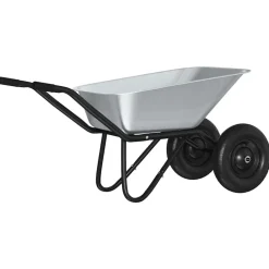 Tuin & Gazon*vidaXL Kruiwagen Zilver en Zwart 137 x 60 x 65,5 cm Staal