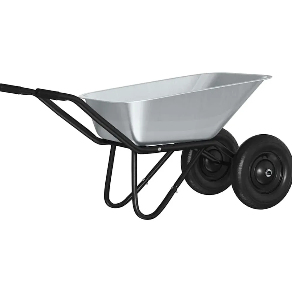 Tuin & Gazon*vidaXL Kruiwagen Zilver en Zwart 137 x 60 x 65,5 cm Staal